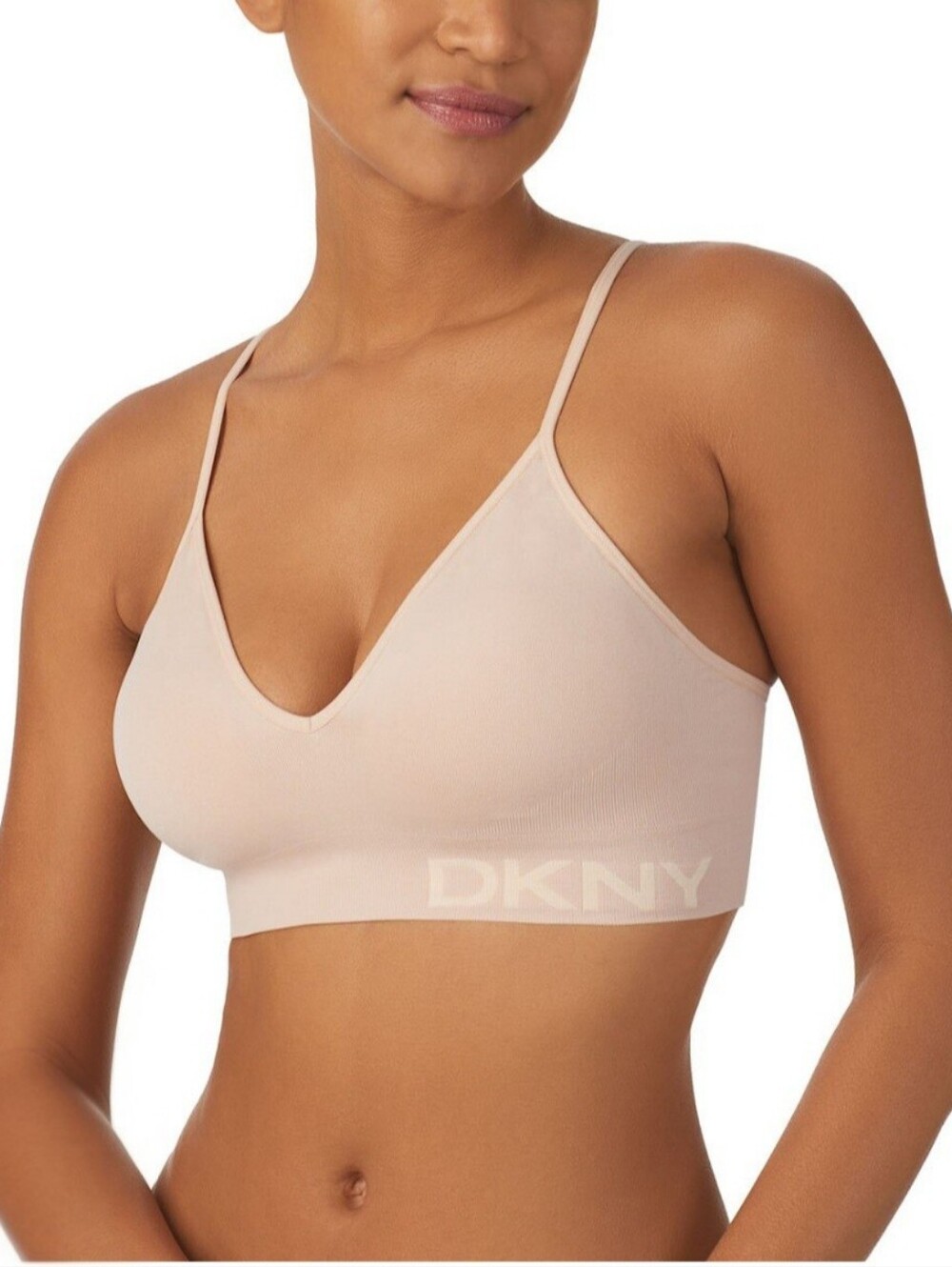 Dkny Pink V-Neck Seamless Bralette